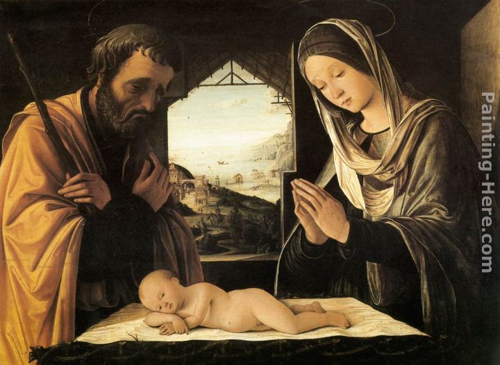 Nativity painting - Lorenzo Costa Nativity art painting